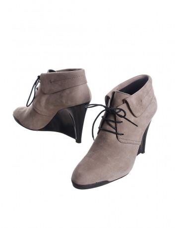 Grey suede wedge lace-up...