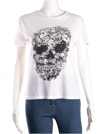 Floral printed skull t-shirt