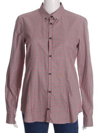 Red small check button down...
