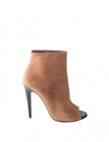 Brown suede open-toe ankle...