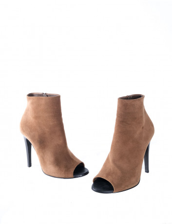 Brown suede open-toe ankle...