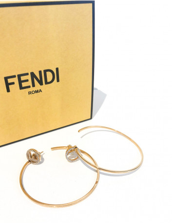 F is Fendi crystal hoop...