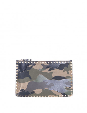 Rockstud Camouflage zip pouch