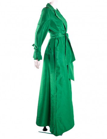 Emerald green maxi wrap dress
