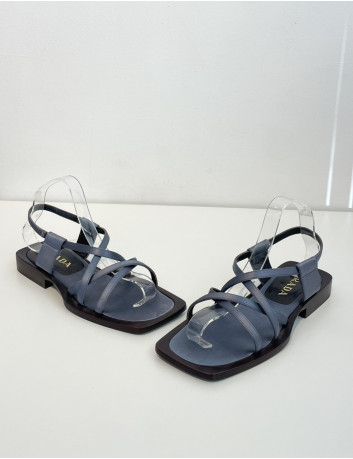 Grey satin sandals