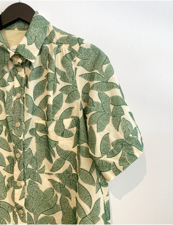Virginia embroidered leaf top