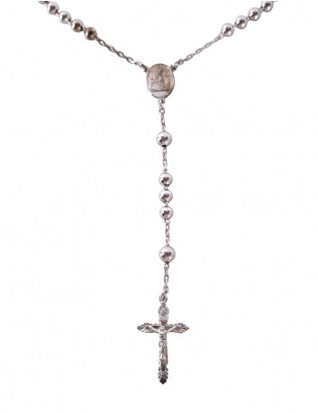 Rosary cross pendant necklace