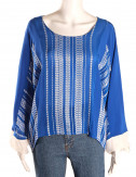 Blue Cyrene silk blouse