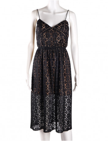 Black lace strap dress