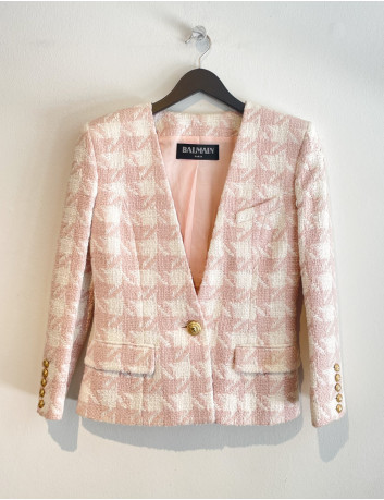 Pink & white Houndstooth...