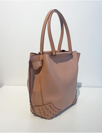 Gommino nude leather tote bag