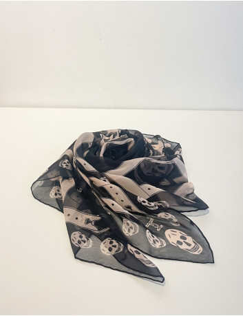 Skull silk scarf