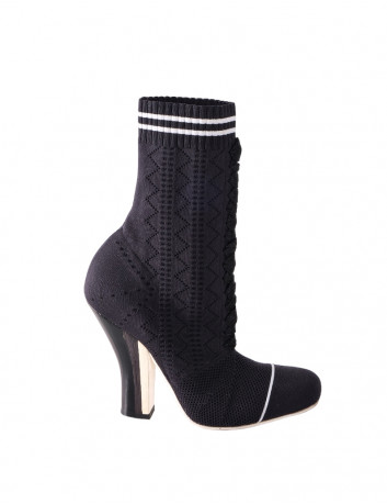 Black knit sock boot