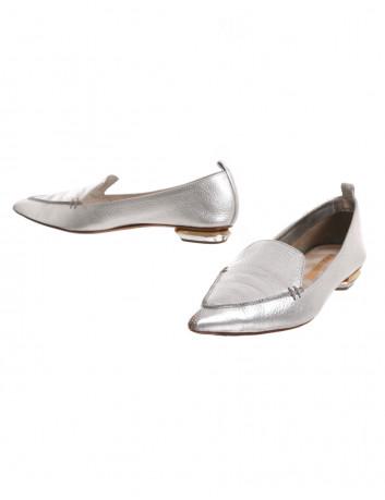 Beya silver leather loafers